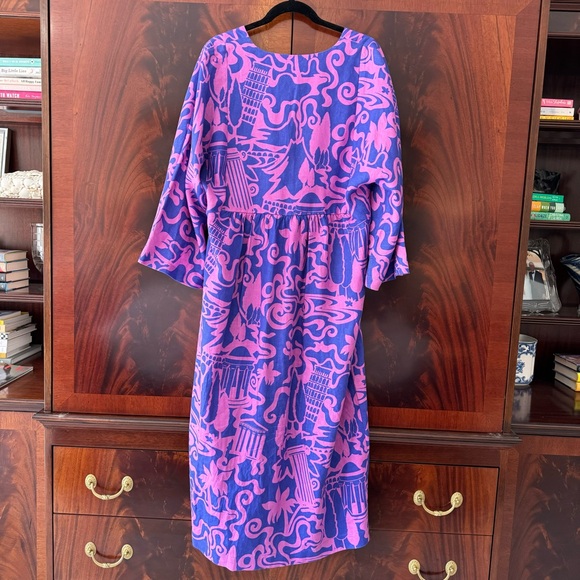 Mara Hoffman Aviva Dress | Thalasa Print Dyed Hemp Midi - Picture 8 of 14